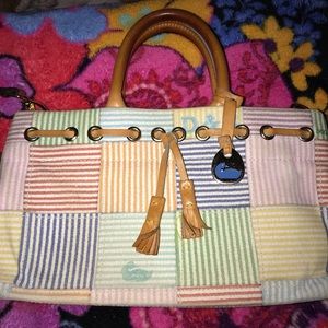 Authentic Dooney & Bourke Seersucker Patchwork